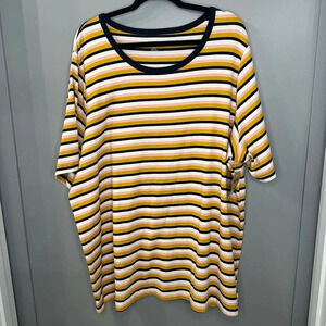 Duluth Trading Co Striped Tee Elbow Sleeve Scoop-neck T-shirt Size 4x